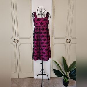 Y2K De Laru Pink and Black Lace Dress Juniors Size 11/12 Whismigoth, Barbiecore
